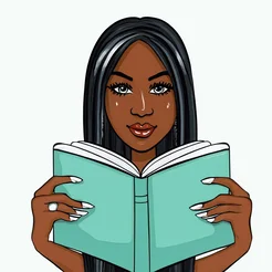 Free book club clipart of a black woman reading